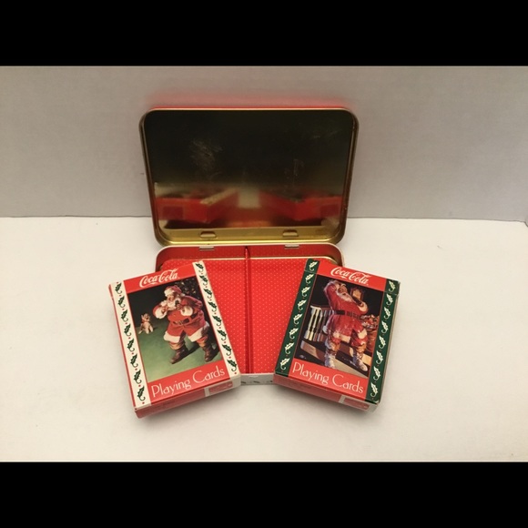 Vintage Coca Cola x mas Santa playing cards in tin 1993 - Picture 3 of 3